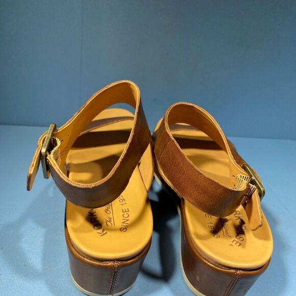 Kork Ease Platform Wedge Sandals Women's 8M Brown Tan Leather Distressed Comfort - Picture 5 of 8